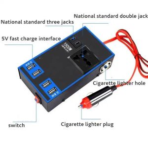 1500 Watts Car Power Inverter With 4 Usb Port Power Inverter Dc 12V To 110V 220V