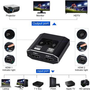 Two In One Out 2.0 HDMI Switch Box 4K HD Signal Switching With AB 60hz HDCP2.2