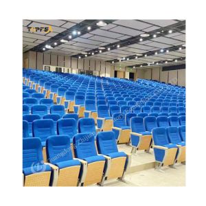 Foldable Steel Frame Auditorium Chair Comfortable Padded Seat And Backrest