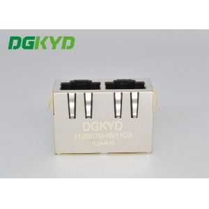 Multiple 1X2 RJ45 Network Connector Shield Head Down Transformer