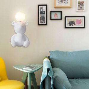 Cute Monkey Bear Mouse Children Room Wall Light with G4 Bulb Resin Doll Wall
