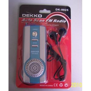 DK-9925 FM MINI Portable Radio Support Earphone Listen And Automatic Scanning