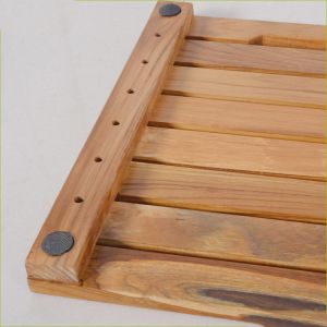 Space Saving Anti Slip 3.6cm Thickness Teak Bathroom Floor Mat