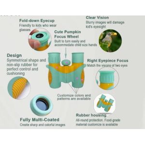 FORESEEN mini HD binoculars 8x21 image wide field telescope for kids