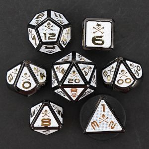 7 Skeleton Dice, Multi Faced Digital Color DND Board Game, Dragon and Dungeon
