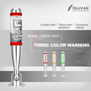Three Color Led Alarm Tower Light With Buzzer AC 220V 90dB Buzzer Aluminum Shell