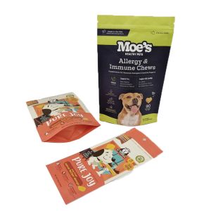 China Custom Eco Friendly White Kraft Paper Mango Powder Nuts Pet Food Biodegradable Zipper Smell Proof Paper Packaging Bag on sale