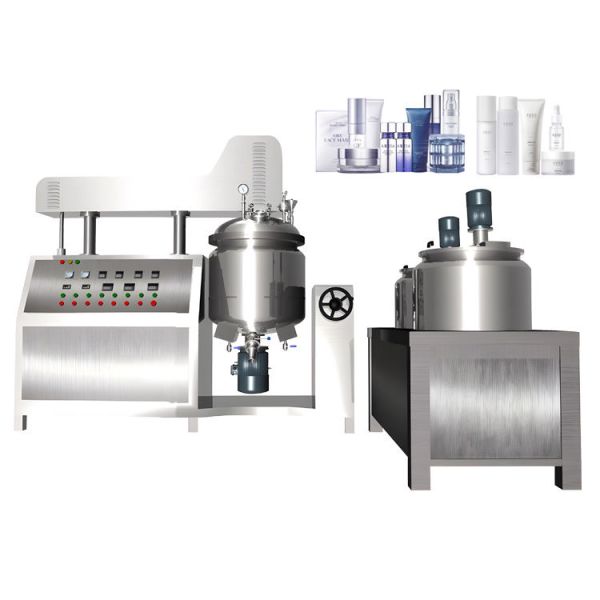 Quality 100L-300L External Circulation Cosmetic Freckle Cream PLC Vacuum Mixer Emulsifier Machine wholesale