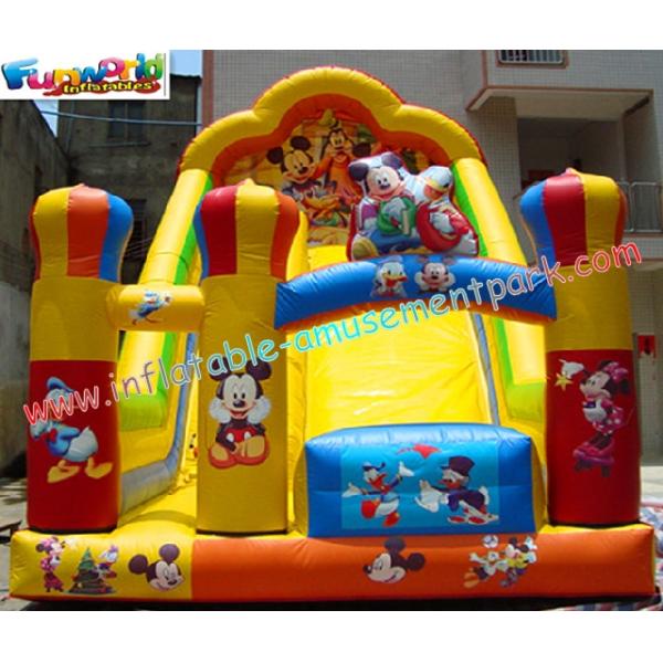 Custom Kids Amusement Mickey Commercial Inflatable Slide with strong handles
