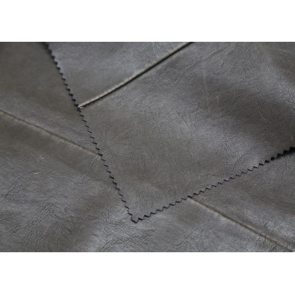 Quality 0.65mm l.brown color PU washed leather with rayon backing for garment wholesale
