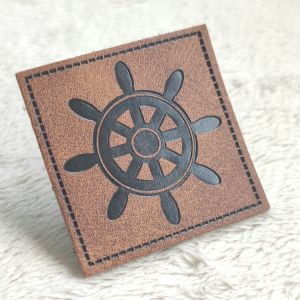 OEM High Quality Custom Laser Engraved PU Leather Sew on Jeans Jacket Printing