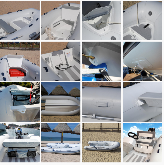 Front Locker Aluminum Rib Boat double layer flat bottom 4 Person Inflatable Boat PVC tube