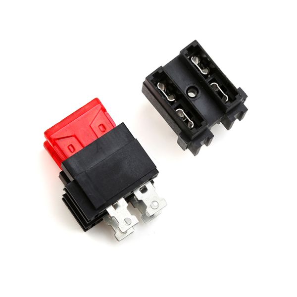Quality SL-703E2A 2 Poles Panel Mount Blade Fuse Holder with PA66 Material and Brass Terminal for Automotive Applications wholesale