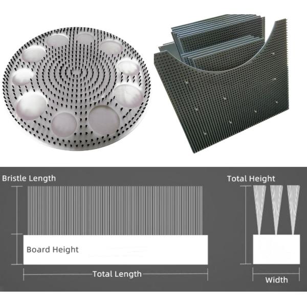 PVC Nylon Base Board Tufted Scrub Flat Lath Brush And Plate Brushes For CNC