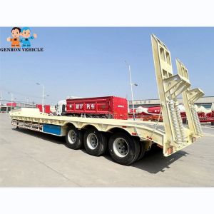 3 / 4 Axles low bed trailer low loaders for construction machinery transport