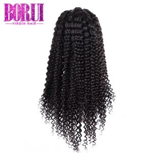 Natural Color Curly Lace Front Wig, 13*6 Deep Parting Human Hair Wigs