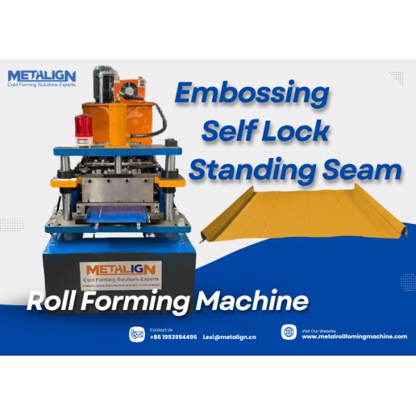 Quality Self Lock Embossed Roofing Roll Forming Machine With Chain Drive Safety Cover wholesale