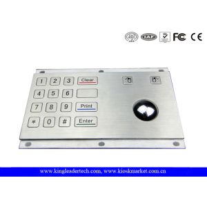 Metal Kiosk Numeric Keypad 16 Flush Keys With Integrated Optical Trackball
