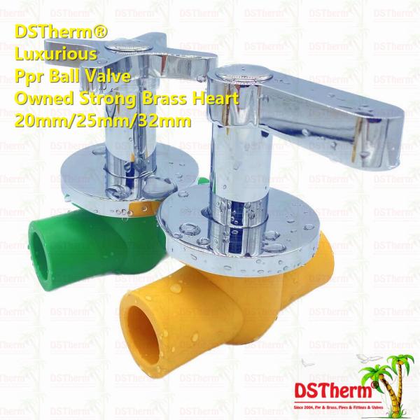 Luxurious Ppr Ball Valve Chrome Plated Handle PPR Ball Valve Brass Ball Valve PN25 High Pressure 20mm 25mm 32mm