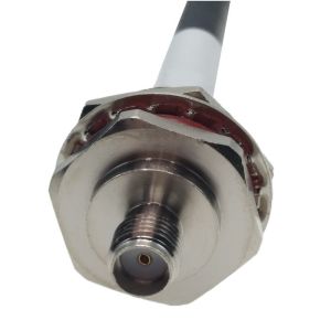 IP67 Waterproof RF Cable Assemblies With M16*1.0 Rear Bulkhead SMA Male Pigtail