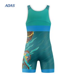 Polyester Spandex Custom Youth Wrestling Doublet Uniform Sleeveless Jockstrap