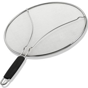 Cheap 13&quot; Grease Splatter Screen for Cooking with Heavy Duty Ultra Fine Mesh Plus Silicone Hot Handle Holder for sale