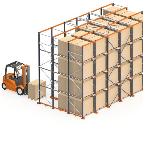 Large Capacity Double Deep Pallet Rack Bearing Weight 1000 KG - 1500 KG Each Pallet