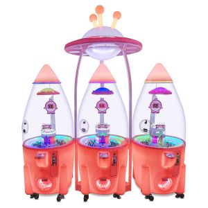 Automatic Capsule Prize Arcade Machine Modern Style Rocket Shaped For Kids