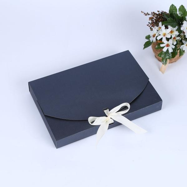 Custom Logo Square Kraft Cardboard Paper Gift Boxes With Ribbon Eco-Friendly Material