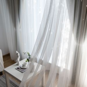 Plain Woven Living Room Linen Curtain Fabric High Shading