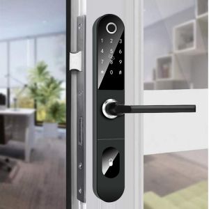 Slim Body Fingerprint Password TTlock App Controlled Door Lock with 4 pcs AAA
