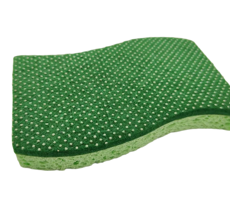 China Eco-Friendly Wood Pulp Wave Sponge for Kitchen Cleaning on sale