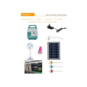 Emergency Lighting Magneto Solar Home System With Radio 5W Solar Lighting Kit