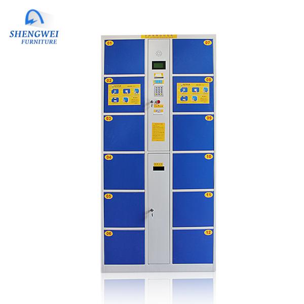 Quality Supermarket 12 Doors  Fingerprint Lock Bar Code Electronic Storage Locker wholesale