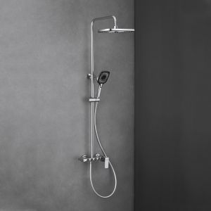 Chrome Triple Function Bathroom Shower System With Adjustable Hand Sprayer