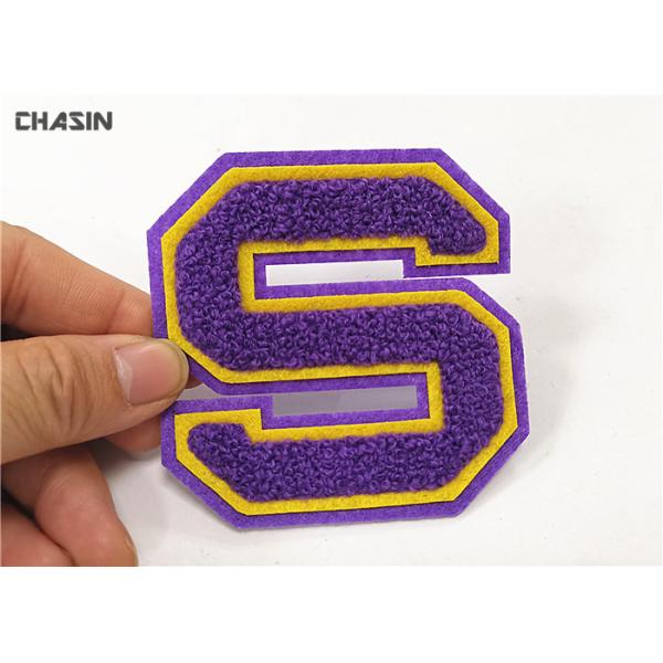 Quality Double Felt Alphabet Letters Chenille Style Patches And Iron - On Backing wholesale