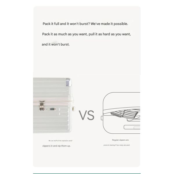 1808 Thickened Aluminum Alloy Trolley Suitcase with TSA Lock and Multifunctional Cup Holder