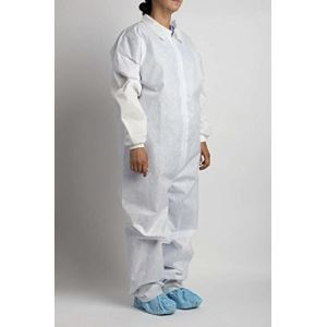 Hooded Disposable Boiler Suits Waterproof Overalls Non Woven 15gram -60gram
