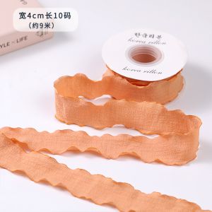 40mm Valentine'S Colored Jute Ribbon Linen Wrinkle Edge Jute Lattice Ribbon