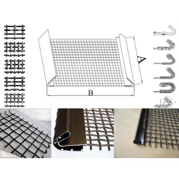 0.8mm-12.7mm Corrosion Resistant Crimp Wire Mesh Screen Silver And Black