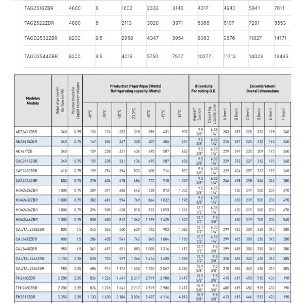 TAG2522ZBR Commercial 6HP Refrigeration Unit Air Cooled R404 Refrigerant Cold Storage Condensing Units