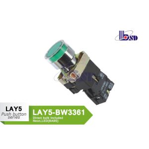 Emergency Signals Green Push Button Switch With LED Direct Bulb ROHS And UL