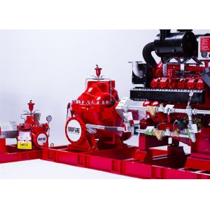 Cheap 150PSI Diesel Engine Driven Fire Pump , Split Case Fire Pump Ductile Cast Iron Materials for sale