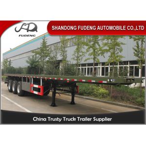 3 Axles Flatbed Container Trailer for Carry Container , Hoses , Cement Bags