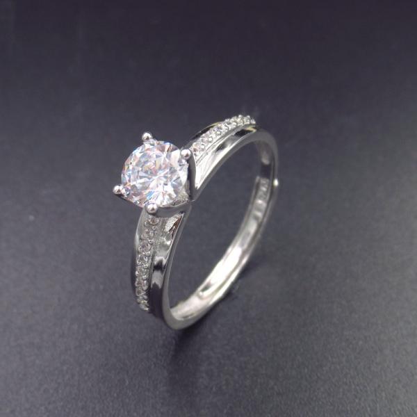Quality S925 H&A Elegant Engagement Ring Shining Zircon For Wedding Bridal wholesale