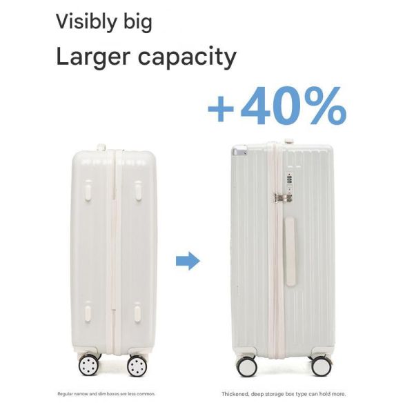 1808 Thickened Aluminum Alloy Trolley Suitcase with TSA Lock and Multifunctional Cup Holder