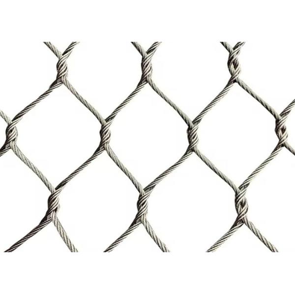Quality 20mm Hole 100m Length Knotted Stainless Steel Wire Rope Mesh For Safety Net wholesale