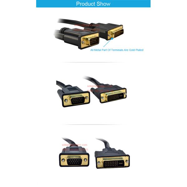 DVI male to VGA male projector cables wires data lines link high quality China top