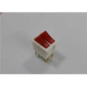 Mini 4/6 Pins Red Illuminated Rocker Switch , Waterproof Led Rocker Switch