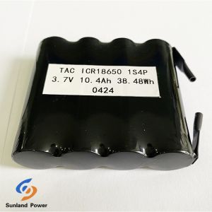 Accumulator 18650 1S4P 3.7V 10.4Ah Lithium Ion Battery For Fire Panel With
